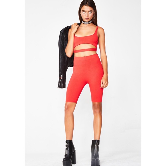 [dolls kill] • [whatz poppin biker short set] - Picture 4 of 7